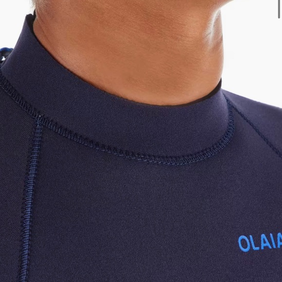 Kids' Surfing Wetsuit 4/3 Neoprene - 100 CW Blue Green - Picture 4 of 16